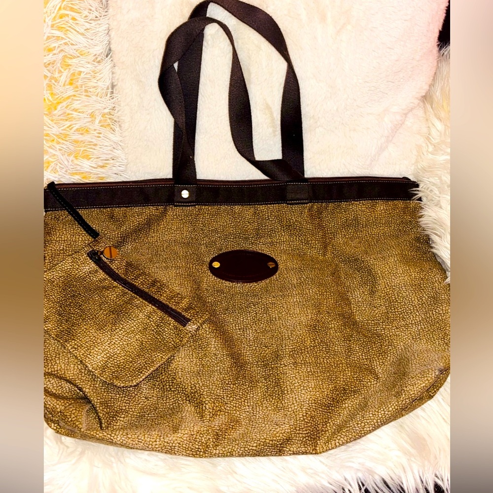 Authentic Borbonese Travel Bag with a small pouch